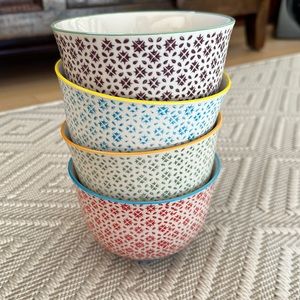 World Market ceramic colorful bowls- Set of 4 *never used